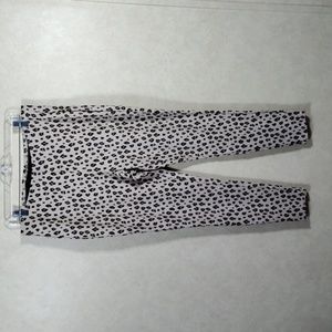 12092 Chico's tan & black animal print leggings 2 L NEW